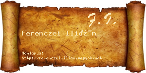 Ferenczei Ilián névjegykártya